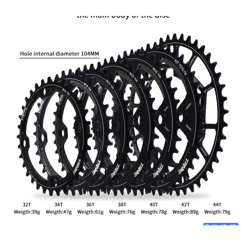 TANKE MTB Kettenblatt Rund Schmal Breit Ultraleicht Mountainbike 32-44T Kurbelgarnitur Zahn Einzelscheibe