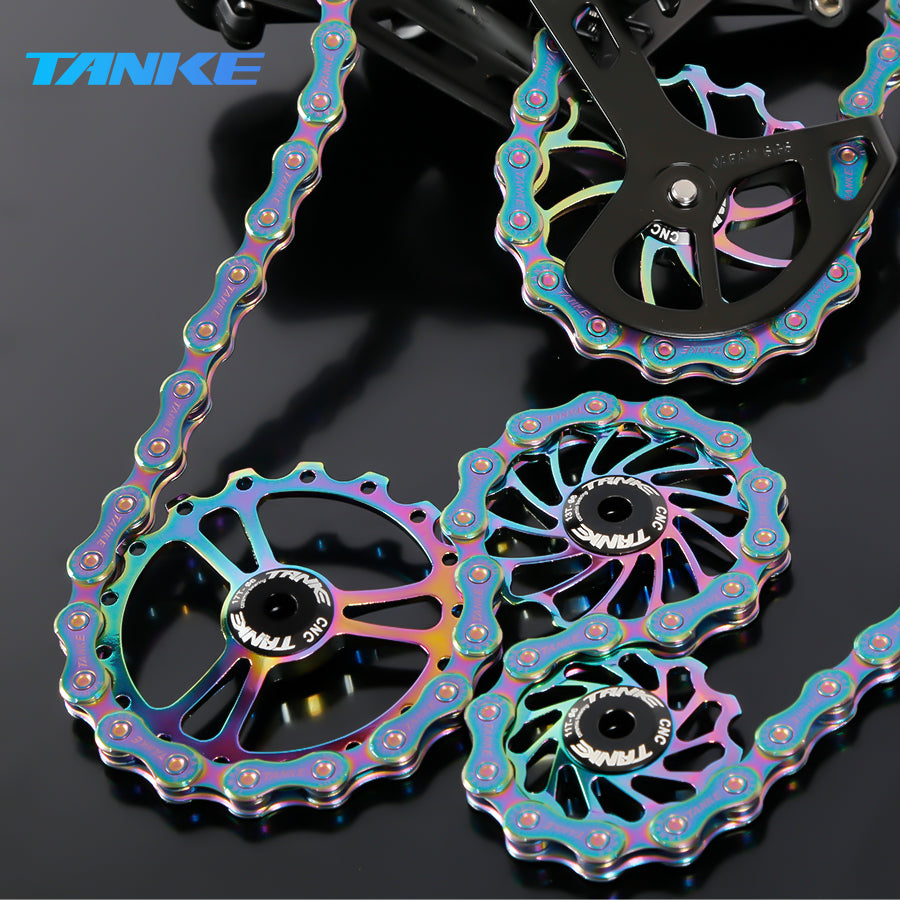 Rueda de bicicleta de montaña de cerámica TANKE 11T 13T 15T 17T AL7075 CNC con polea de transmisión trasera para carretera