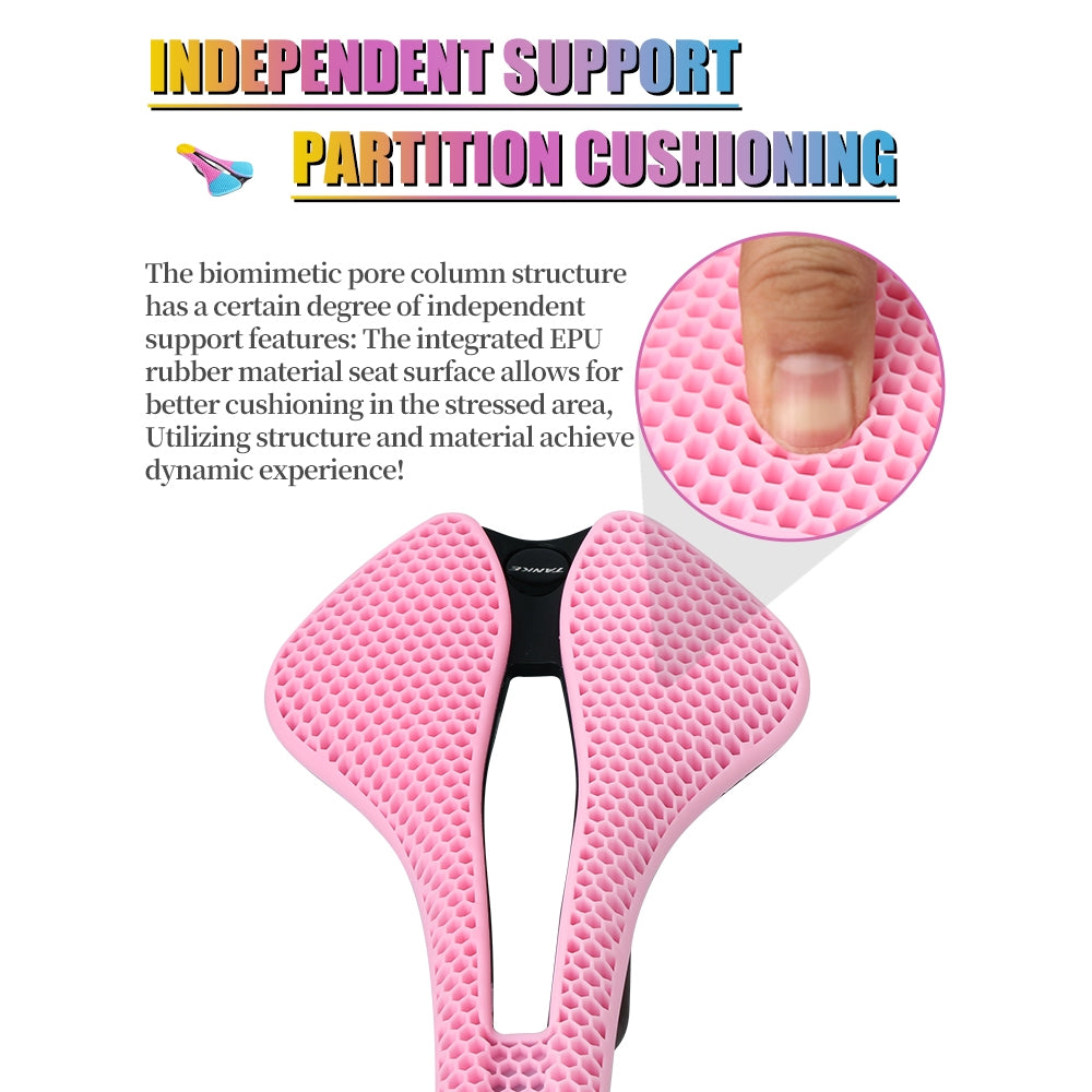 TANKE MTB-Rennradsattel, Wabenstruktur, atmungsaktiv, leicht, langlebig, verschleißfest, ähnlich einem 3D-gedruckten, nachtleuchtenden Reitsitz