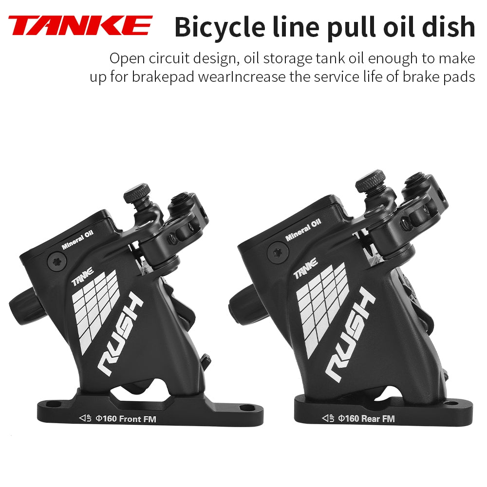 Pinzas de presión de aceite para freno de disco hidráulico TANKE, juego de frenos para bicicleta de carretera RUSH, delanteras y traseras, 160 mm, para scooter y bicicleta