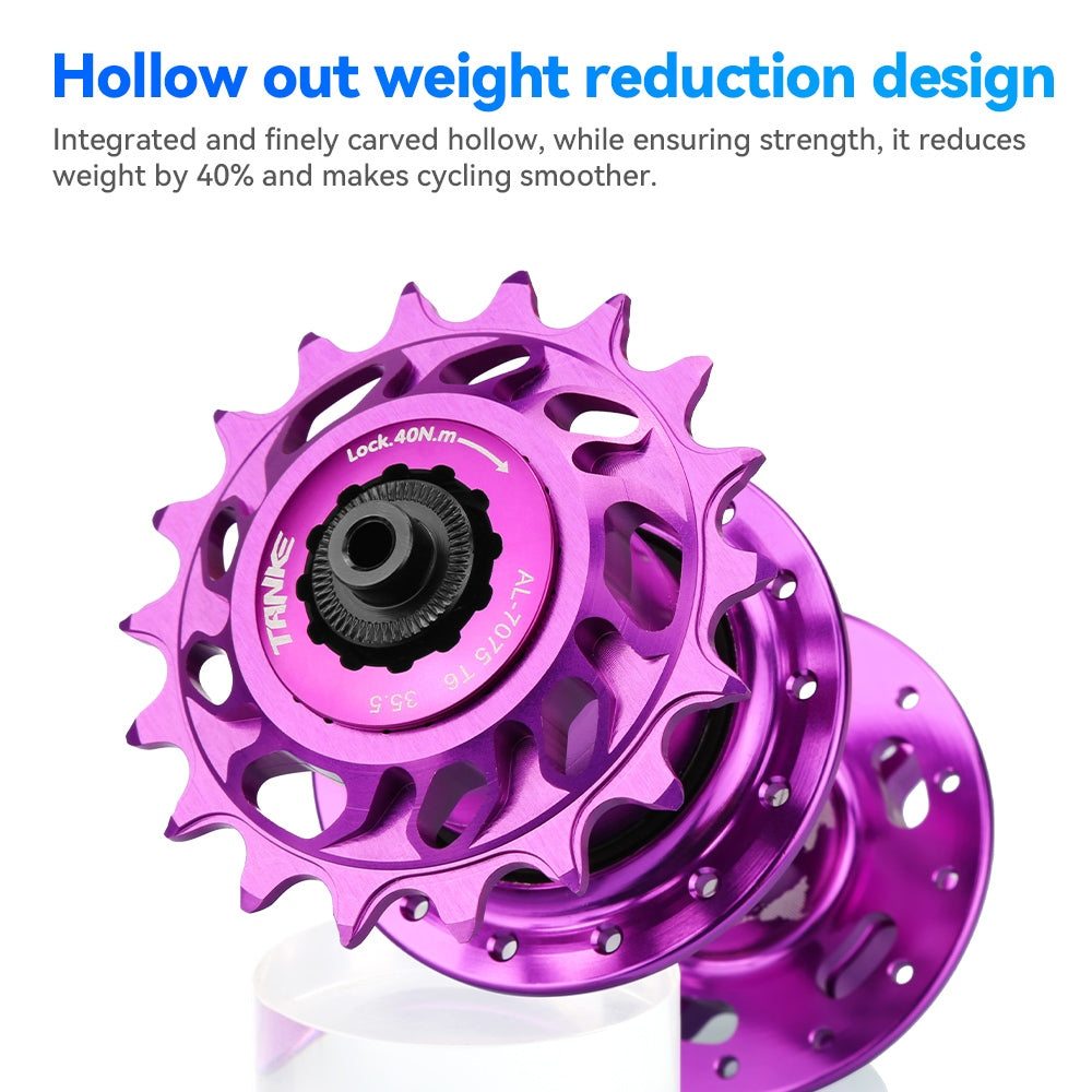Kit de volante de inercia de una sola velocidad TANKE 18T, aluminio 7075 CNC, dientes de volante para bicicleta de montaña/carretera