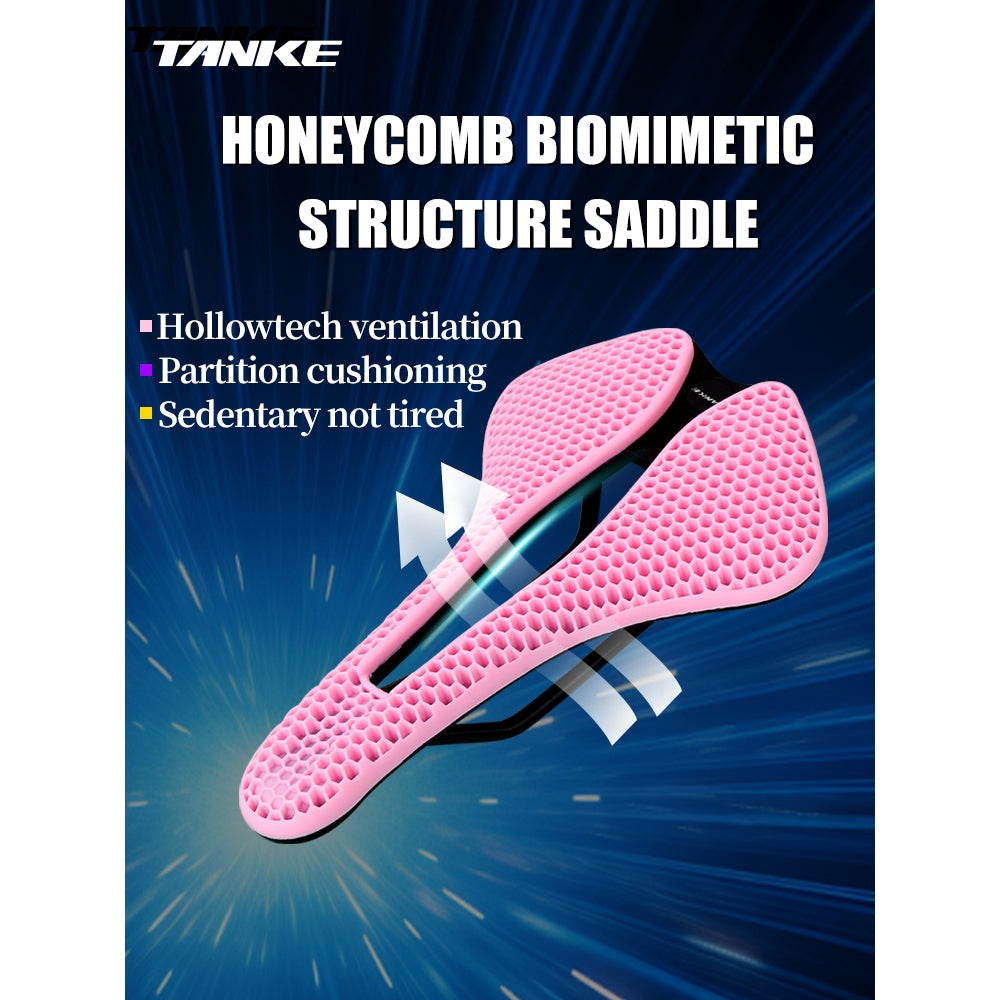 TANKE MTB-Rennradsattel, Wabenstruktur, atmungsaktiv, leicht, langlebig, verschleißfest, ähnlich einem 3D-gedruckten, nachtleuchtenden Reitsitz