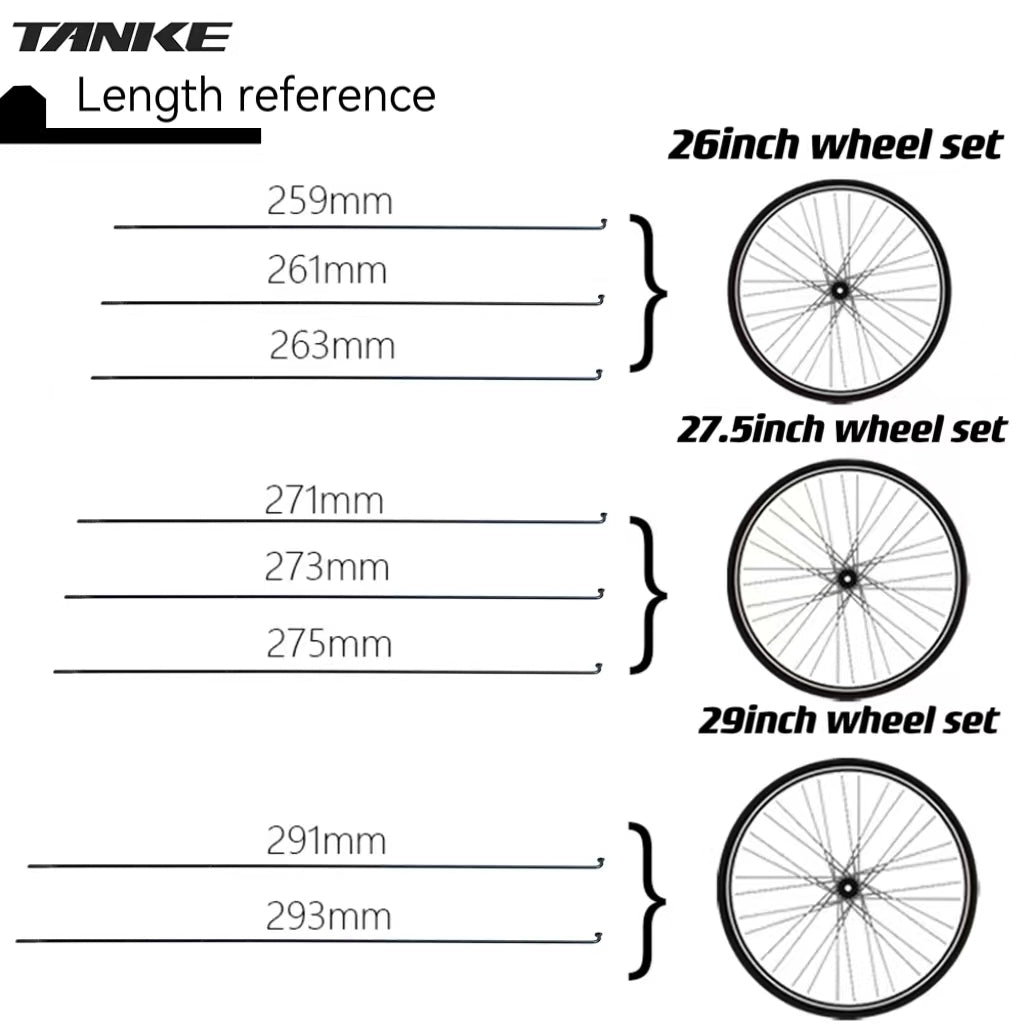 36PCS TANKE Spokes Bicycle Spokes w/Nipples 26 27.5 29 Mountain Bike MTB Wheel Spokes