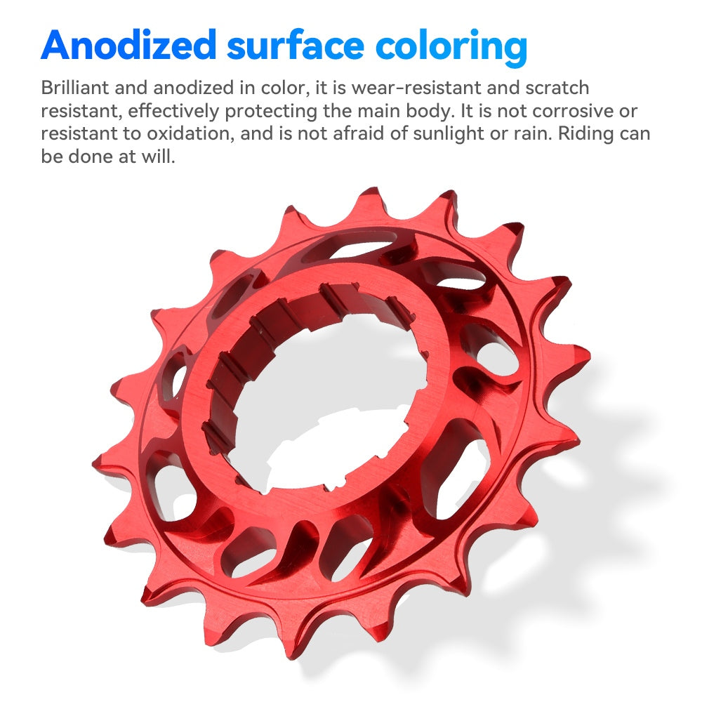 Kit de volante de inercia de una sola velocidad TANKE 18T, aluminio 7075 CNC, dientes de volante para bicicleta de montaña/carretera