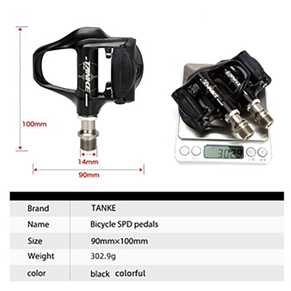 TANKE Rennradpedale Carbonfasermuster Ultraleichtes Lagerpedal für SPD Keo Selbstsichernde Fahrrad-Profipedale