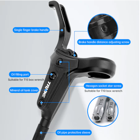 Freno de disco hidráulico para bicicleta de montaña TANKE TB500, rotor de 160 mm, pinza de aceite, placa delantera y trasera, abrazadera para bicicleta de montaña, piezas CNC, frenos hidráulicos para MTB