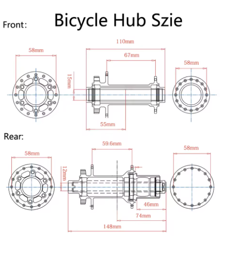 TANKE MTB Bike Hub BOOST 148 Bicycle Hubs 120 Click 6 Claws Bearing 32H 28H HG XD MS Disc Brake