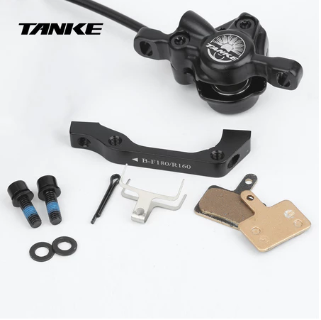 Freno de disco hidráulico para bicicleta de montaña TANKE TB500, rotor de 160 mm, pinza de aceite, placa delantera y trasera, abrazadera para bicicleta de montaña, piezas CNC, frenos hidráulicos para MTB