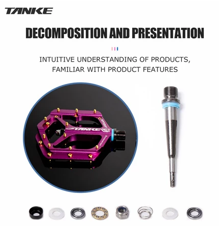 TANKE TP-50 Pedale Sepeda MTB Aluminiumlegierung rutschfeste Fahrradpedale Fahrradpedal Fahrradpedal