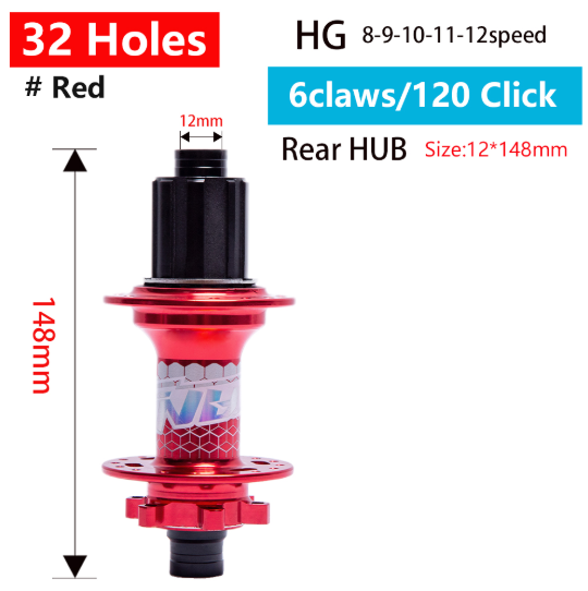 TANKE MTB Bike Hub BOOST 148 Bicycle Hubs 120 Click 6 Claws Bearing 32H 28H HG XD MS Disc Brake