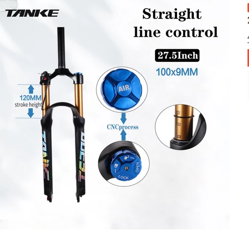 Horquilla de bicicleta de montaña TANKE de aleación de magnesio con suspensión neumática de 27,5/29 pulgadas, 32