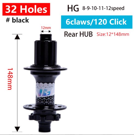 TANKE MTB Bike Hub BOOST 148 Bicycle Hubs 120 Click 6 Claws Bearing 32H 28H HG XD MS Disc Brake