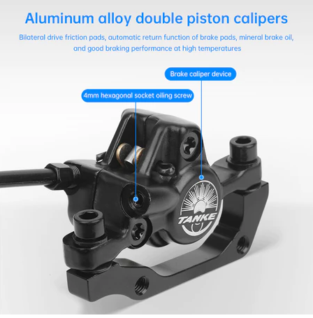 Freno de disco hidráulico para bicicleta de montaña TANKE TB500, rotor de 160 mm, pinza de aceite, placa delantera y trasera, abrazadera para bicicleta de montaña, piezas CNC, frenos hidráulicos para MTB