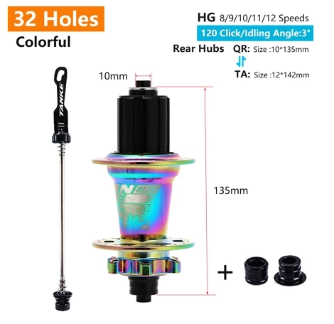 2025 New 120 Click TANKE Th390 MTB Hub, 6 Claw 6 Bearings, 32/36H, Disc Brake, 7-12 Speed, QR/142mm