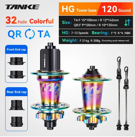 2025 New 120 Click TANKE Th390 MTB Hub, 6 Claw 6 Bearings, 32/36H, Disc Brake, 7-12 Speed, QR/142mm