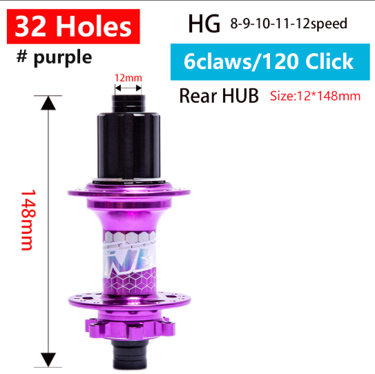 TANKE MTB Bike Hub BOOST 148 Bicycle Hubs 120 Click 6 Claws Bearing 32H 28H HG XD MS Disc Brake
