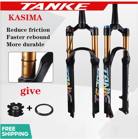 Horquilla de bicicleta de montaña TANKE de aleación de magnesio con suspensión neumática de 27,5/29 pulgadas, 32