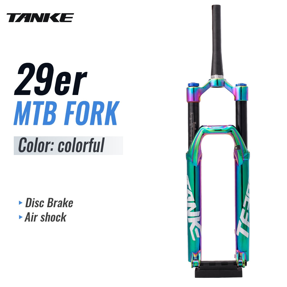 TANKE MTB Stoßdämpfung Vorderradgabel Aluminiumlegierung Luftölfederung 27,5 29 Zoll Fahrradgabel konisches Rohr Boost 36 mm ROHR 160 mm