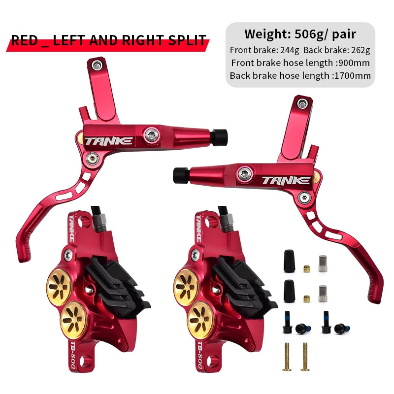 TANKE MTB 4 Piston Hydraulic Disc Brake 900/1700mm 4 Piston Resin Brake Pads Oil Pressure AM DH Road MTB Ultralight Disc Brake