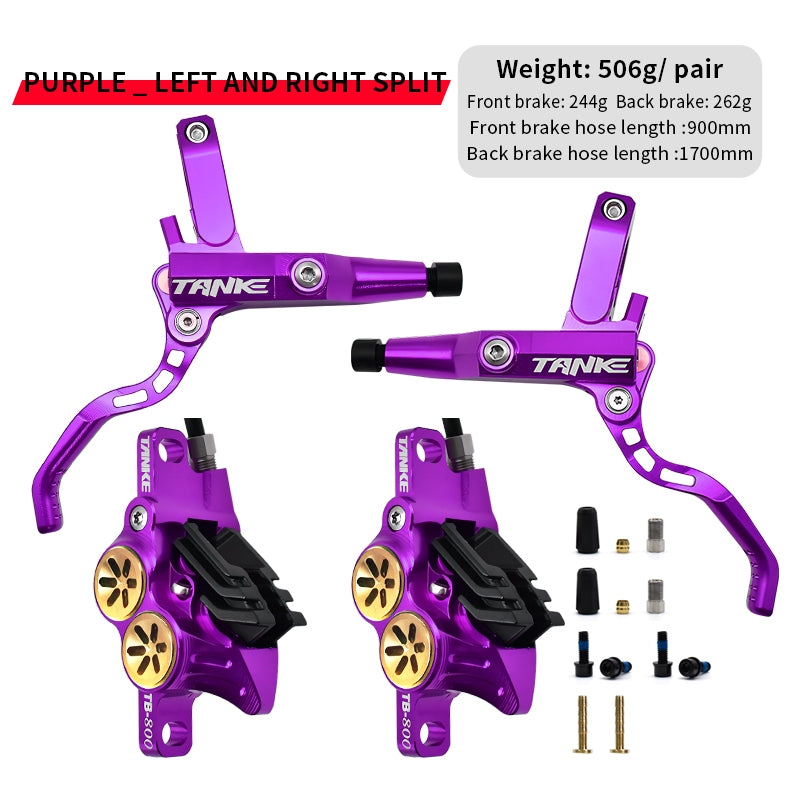 TANKE MTB 4 Piston Hydraulic Disc Brake 900/1700mm 4 Piston Resin Brake Pads Oil Pressure AM DH Road MTB Ultralight Disc Brake