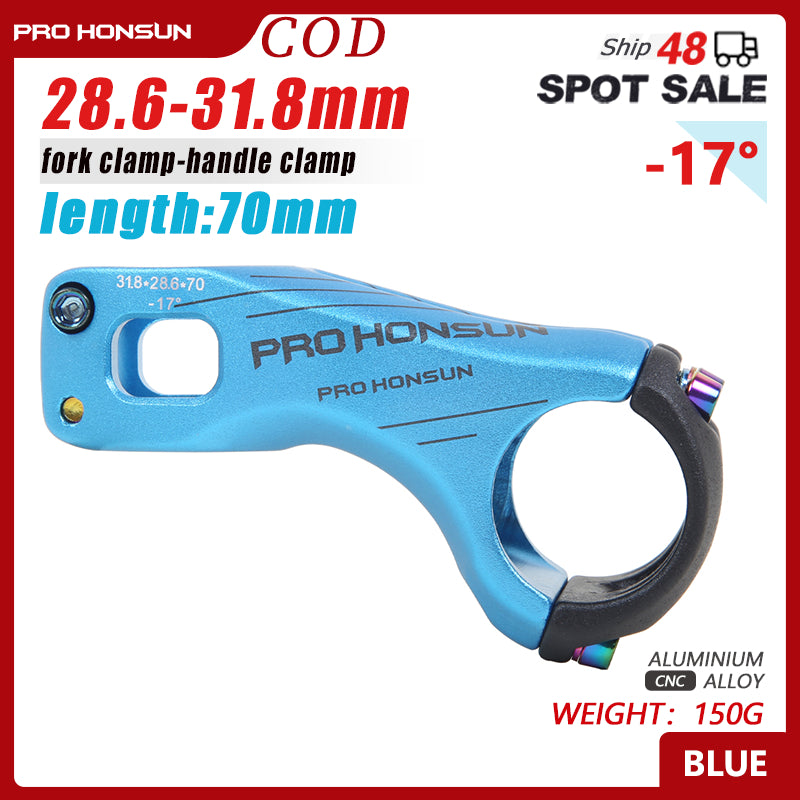 Potencia de bicicleta de montaña TANKE de aleación de aluminio CNC, 17 grados, 70 mm/90 mm, 31,8 x 28,6 mm, para XC, MTB, AM, manillar de bicicleta