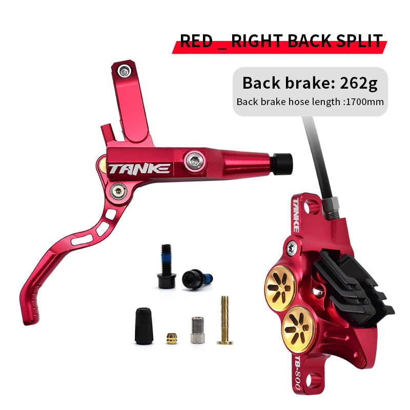 TANKE MTB 4 Piston Hydraulic Disc Brake 900/1700mm 4 Piston Resin Brake Pads Oil Pressure AM DH Road MTB Ultralight Disc Brake