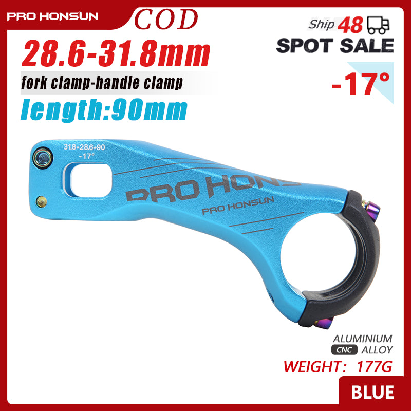 Potencia de bicicleta de montaña TANKE de aleación de aluminio CNC, 17 grados, 70 mm/90 mm, 31,8 x 28,6 mm, para XC, MTB, AM, manillar de bicicleta