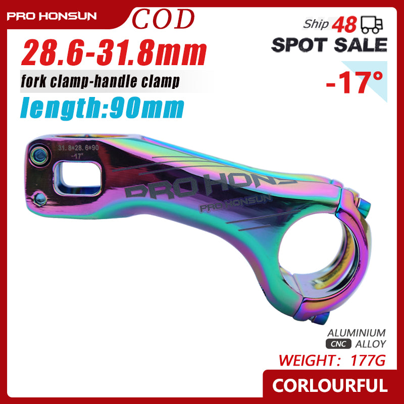 Potencia de bicicleta de montaña TANKE de aleación de aluminio CNC, 17 grados, 70 mm/90 mm, 31,8 x 28,6 mm, para XC, MTB, AM, manillar de bicicleta