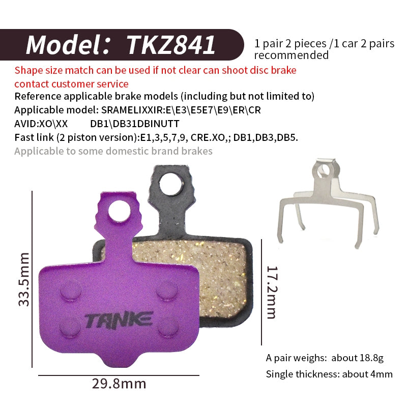 TANKE MTB Half Metal Bicycle Brake Pads
