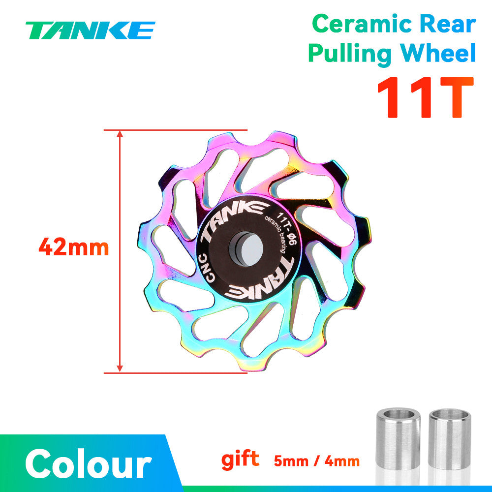 Rueda de bicicleta de montaña de cerámica TANKE 11T 13T 15T 17T AL7075 CNC con polea de transmisión trasera para carretera