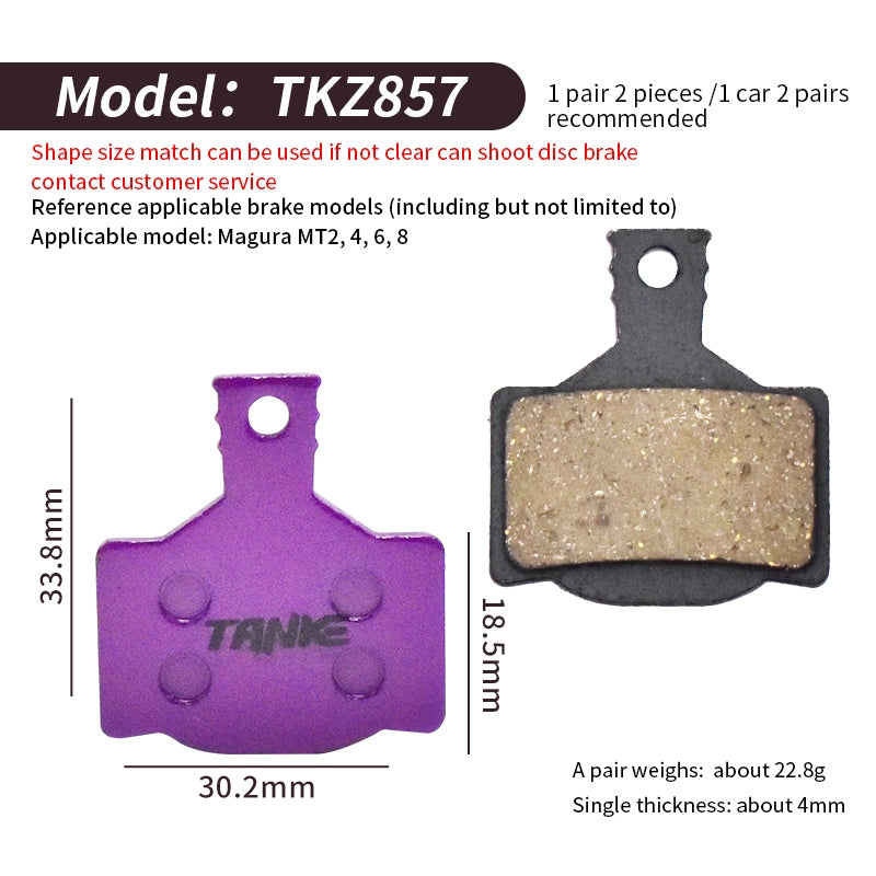 TANKE MTB Half Metal Bicycle Brake Pads