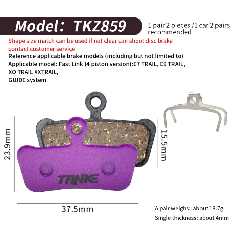 TANKE MTB Half Metal Bicycle Brake Pads