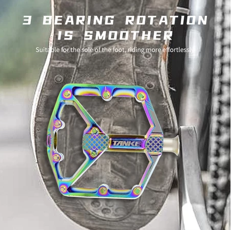 TANKE Fahrradpedale Versiegelt 3 Lager Rutschfeste Pedale Mountain Road Bike Alloy Platform MTB Pedal Radfahren Ultraleicht Anti-Rutsch