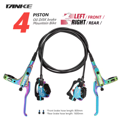 TANKE MTB4Piston Hydraulische Scheibenbremse Fahrrad Harz Pad Bremssattel Vorne Und Hinten Griffe 160Mm Rotor Tb-600