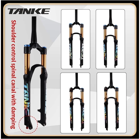 Horquilla de bicicleta de montaña TANKE de aleación de magnesio con suspensión neumática de 27,5/29 pulgadas, 32