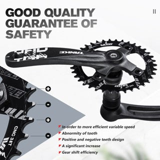 Platos y bielas TANKE de 170 mm para bicicleta, platos y bielas integrados huecos de 44T, 42T, 40T, 38T, 36T, 34T y 32T, con corona estrecha y ancha de 104 BCD y orificio cuadrado para bicicleta de montaña.