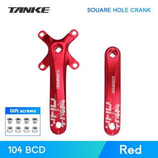 Platos y bielas TANKE de 170 mm para bicicleta, platos y bielas integrados huecos de 44T, 42T, 40T, 38T, 36T, 34T y 32T, con corona estrecha y ancha de 104 BCD y orificio cuadrado para bicicleta de montaña.