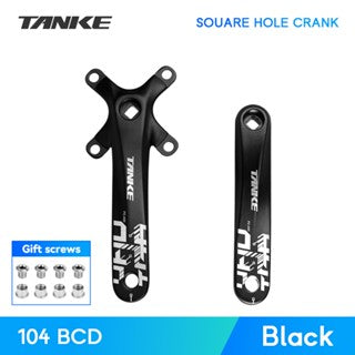 Platos y bielas TANKE de 170 mm para bicicleta, platos y bielas integrados huecos de 44T, 42T, 40T, 38T, 36T, 34T y 32T, con corona estrecha y ancha de 104 BCD y orificio cuadrado para bicicleta de montaña.