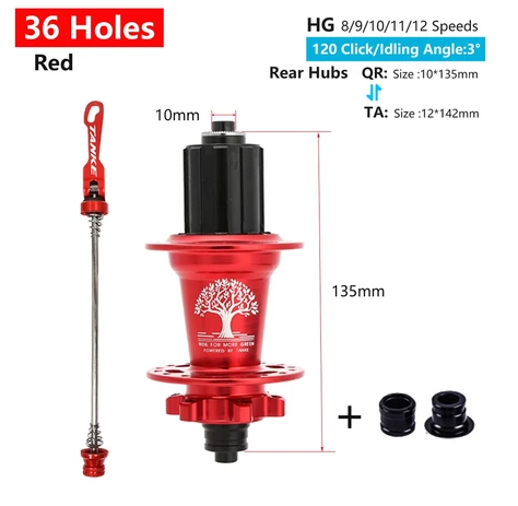 2025 New 120 Click TANKE Th390 MTB Hub, 6 Claw 6 Bearings, 32/36H, Disc Brake, 7-12 Speed, QR/142mm