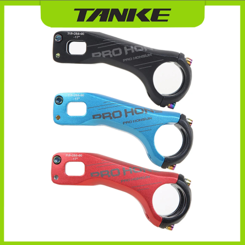 Potencia de bicicleta de montaña TANKE de aleación de aluminio CNC, 17 grados, 70 mm/90 mm, 31,8 x 28,6 mm, para XC, MTB, AM, manillar de bicicleta