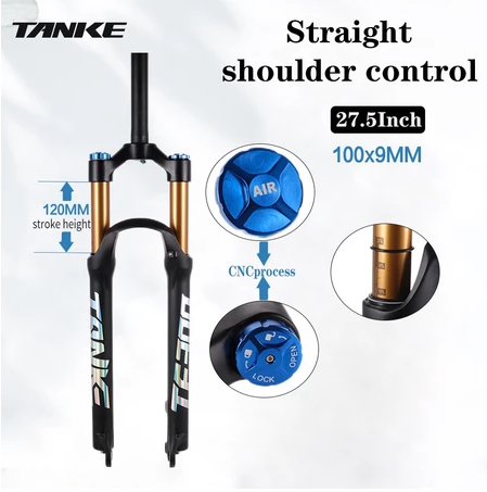 Horquilla de bicicleta de montaña TANKE de aleación de magnesio con suspensión neumática de 27,5/29 pulgadas, 32