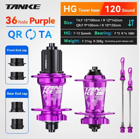 2025 New 120 Click TANKE Th390 MTB Hub, 6 Claw 6 Bearings, 32/36H, Disc Brake, 7-12 Speed, QR/142mm