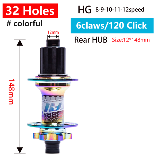 TANKE MTB Bike Hub BOOST 148 Bicycle Hubs 120 Click 6 Claws Bearing 32H 28H HG XD MS Disc Brake