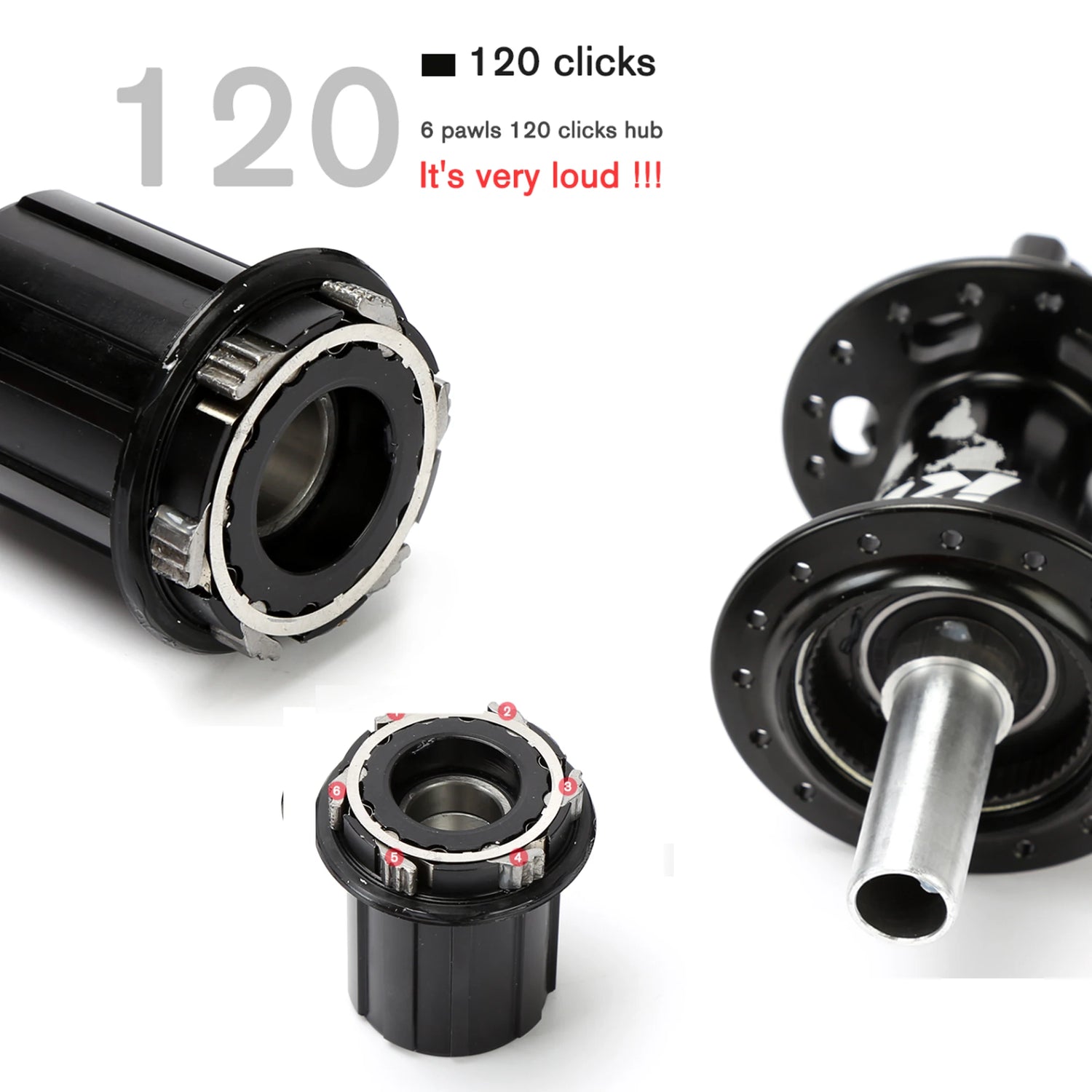 2025 New 120 Click TANKE Th390 MTB Hub, 6 Claw 6 Bearings, 32/36H, Disc Brake, 7-12 Speed, QR/142mm