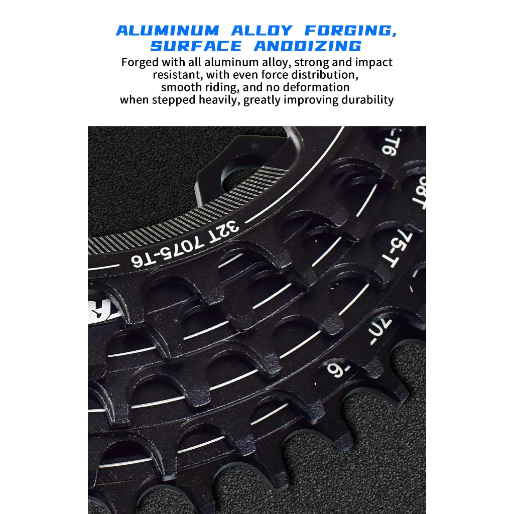 TANKE MTB Chainring Round Narrow Wide Ultralight Mountain Bike 32-44T Crankset Tooth Single Disc
