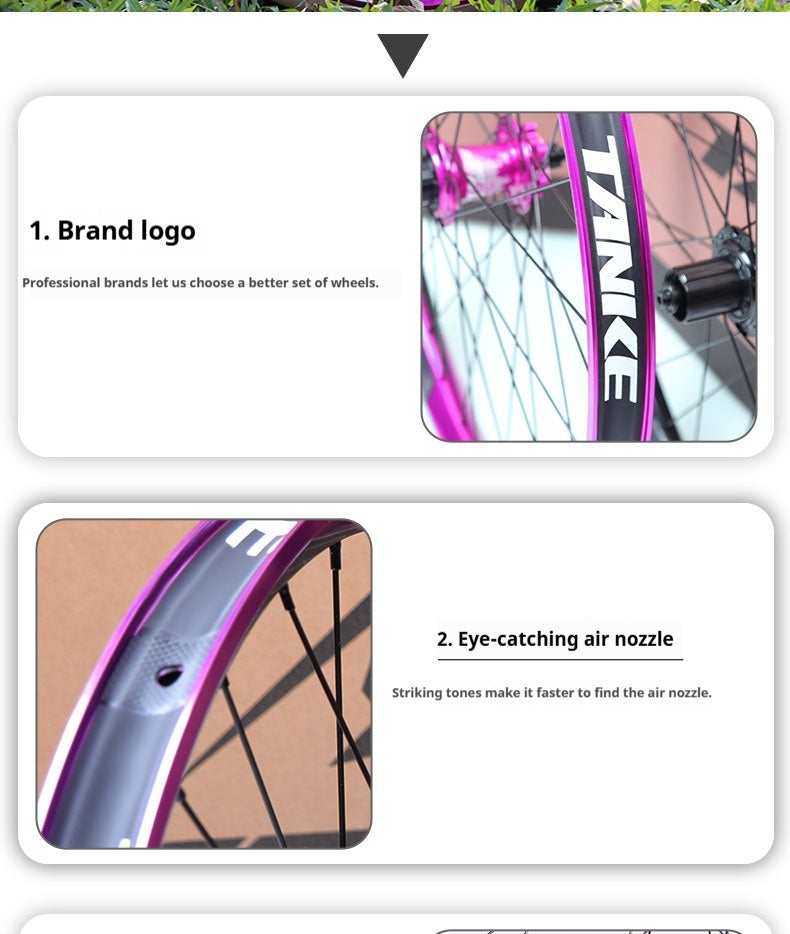 Llanta de bicicleta TANKE WTB (2 piezas) de doble pared con ojales para bicicleta de montaña 