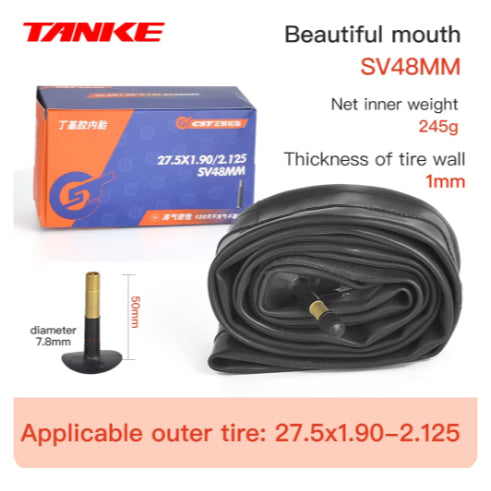 TANKE Fahrradschlauch 26 27,5 29 Zoll MTB-Fahrradreifen SV48mm Schrader-Ventil Superleichte Antioxidations-Fahrradteile 