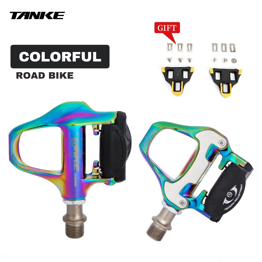 TANKE Road Bike Pedal Carbon Fiber Pattern Ultra Light Bearings Pedal For SPD Keo Self-Locking Bicycle Professional Pedals