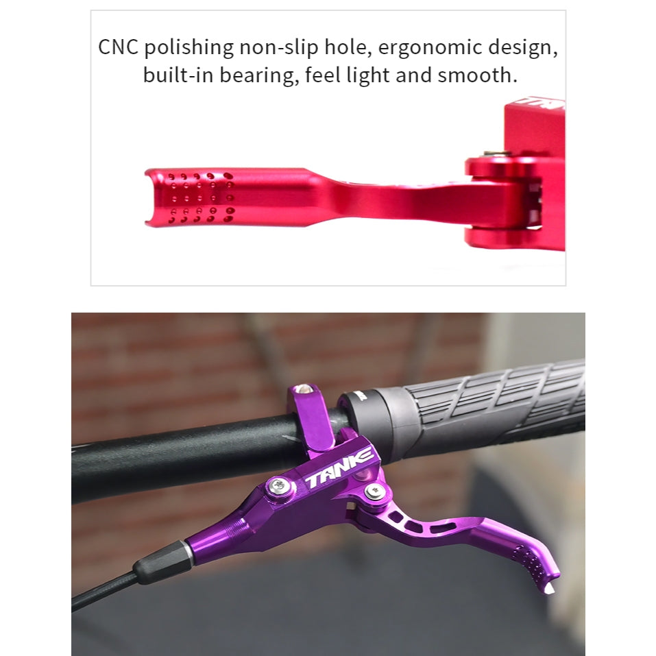 TANKE MTB 4 Piston Hydraulic Disc Brake 900/1700mm 4 Piston Resin Brake Pads Oil Pressure AM DH Road MTB Ultralight Disc Brake