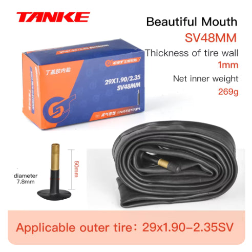 TANKE Fahrradschlauch 26 27,5 29 Zoll MTB-Fahrradreifen SV48mm Schrader-Ventil Superleichte Antioxidations-Fahrradteile 
